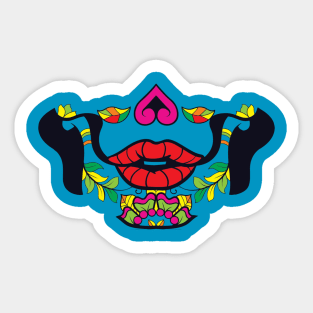 Day of the Dead mask (red lips) Sticker